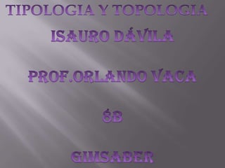TIPOLOGIA Y TOPOLOGIA Isauro Dávila PROF.ORLANDO VACA 8B GIMSABER 