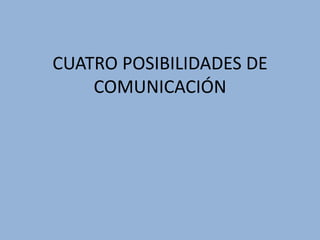 CUATRO POSIBILIDADES DE COMUNICACIÓN 
