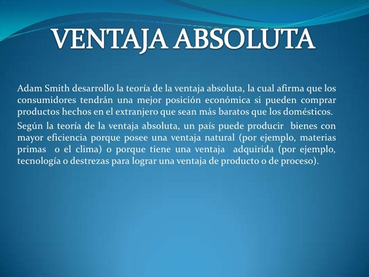 La ventaja absoluta: teoría clave en economía_teoria_online Teoria de la ventaja absoluta_teoria_online