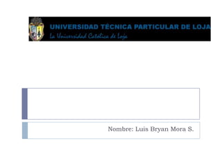 Nombre: Luis Bryan Mora S.
 