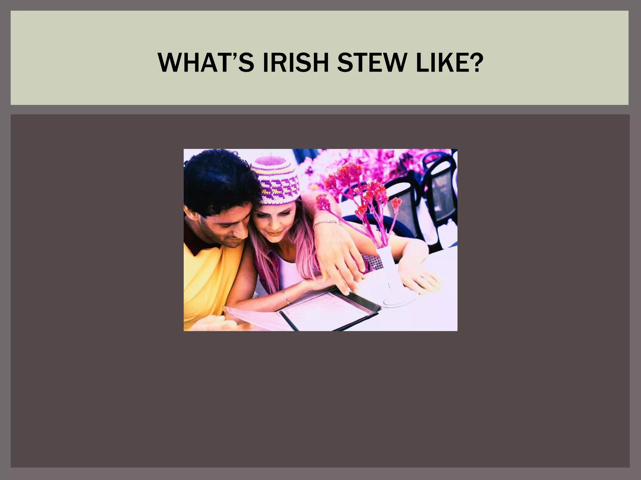WHAT’S IRISH STEW LIKE?