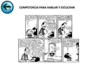 COMPETENCIA PARA HABLAR Y ESCUCHAR 
