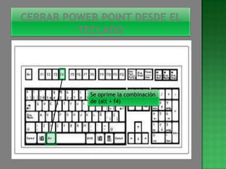 Se oprime la combinación
de (alt + f4)
 
