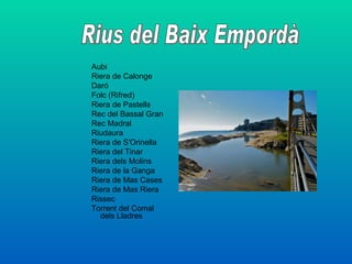 Aubi
Riera de Calonge
Daró
Folc (Rifred)
Riera de Pastells
Rec del Bassal Gran
Rec Madral
Riudaura
Riera de S'Orinella
Riera del Tinar
Riera dels Molins
Riera de la Ganga
Riera de Mas Cases
Riera de Mas Riera
Rissec
Torrent del Comal
  dels Lladres
 