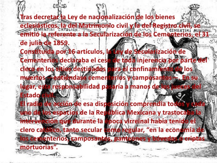 Ley De Nacionalización De Los Bienes Eclesiásticos Del 12 De Julio De 1859