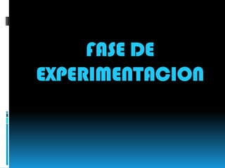 FASE DE
EXPERIMENTACION
 