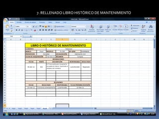 7. RELLENADO LIBRO HISTÓRICO DE MANTENIMIENTO