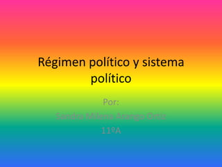 Régimen político y sistema
        político
              Por:
   Sandra Milena Arango Ortiz
             11ºA
 