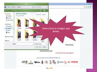 Selecciona la imagen que
         desee.
 