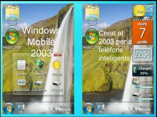 Windows    Creat al 
 Mobile    2003 per a 
           telèfons 
 2003      inteligents
 
