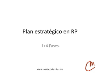 Plan estratégico en RP

        1+4 Fases




     www.martacodorniu.com
 