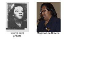 Evelyn Boyd Graville  Marjorie Lee Browne  
