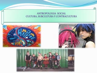 ANTROPOLOGIA SOCIAL
CULTURA, SUBCULTURA Y CONTRACULTURA
 