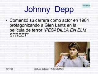 Johnny  Depp ,[object Object],SIGUIENTE 