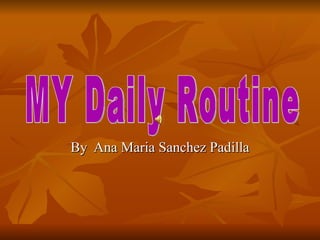 By  Ana Maria Sanchez Padilla MY Daily Routine 