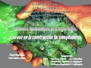 ELEMENTOS FUNDAMENTALES DE LA LOGICA DIGITAL Y SU USO EN LA CONSTRUCCION DE COMPUTADORES. GRUPO 2