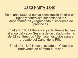 1841 Y 1842

En el año 1841, 400 barranquilleros defienden
     la conformación del efímero estado de
        Cibeles tomá...