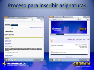Proceso para inscribir asignaturas
 