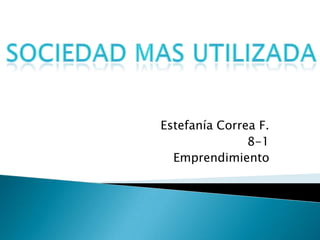 Estefanía Correa F.
8-1
Emprendimiento
 