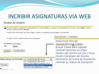 INCRIBIR ASIGNATURAS VIA WEB
 