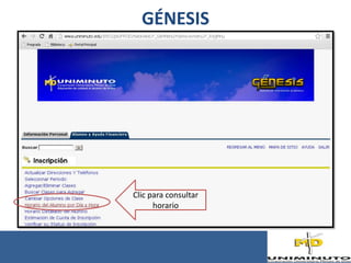 GÉNESIS
Clic para consultar
horario
 