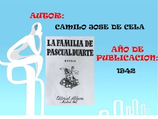 AUTOR:
AÑO DE
PUBLICACION:
CAMILO JOSE DE CELA
1942
 