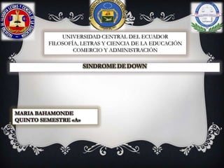 UNIVERSIDAD CENTRAL DEL ECUADOR
FILOSOFÍA, LETRAS Y CIENCIA DE LA EDUCACIÓN
COMERCIO Y ADMINISTRACIÓN
MARIA BAHAMONDE
QUINTO SEMESTRE «A»
 