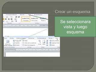 Se seleccionara
vista y luego
esquema

 