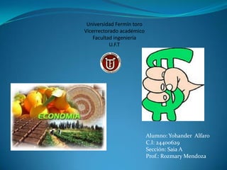 Universidad Fermín toro
Vicerrectorado académico
Facultad ingeniería
U.F.T

Alumno: Yohander Alfaro
C.I: 24400629
Sección: Saia A
Prof.: Rozmary Mendoza

 