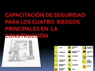 CAPACITACIÓN DE SEGURIDAD
PARA LOS CUATRO RIESGOS
PRINCIPALES EN LA
CONSTRUCCIÓN

 