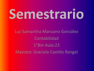 Luz Samantha Manzano González
Contabilidad
1°Bm Aula:23
Maestra: Graciela Castillo Rangel

 