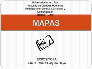 Universidad Arturo Prat
Facultad de Ciencias Humanas
Pedagogía en Lengua Castellana y
Comunicación
Iquique - Chile

EXPOSITORA
Yanira Tabata Caqueo Cayo

 