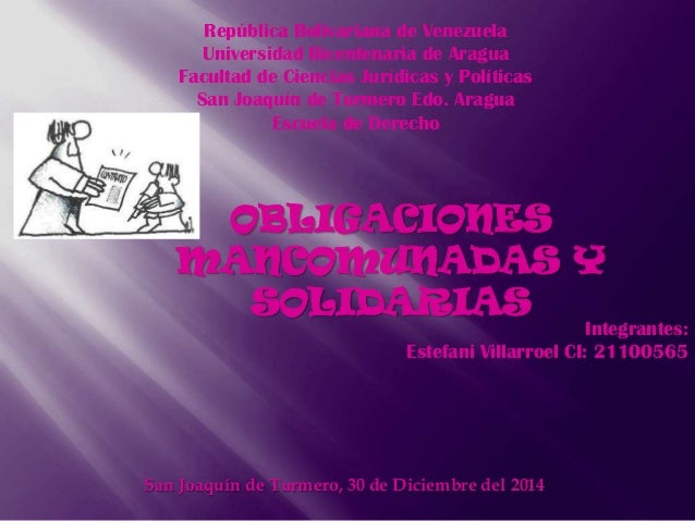 obligaciones y solidarias