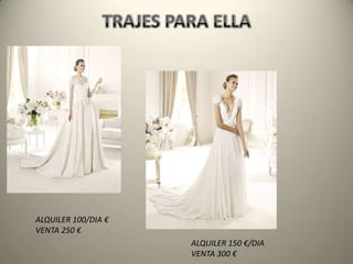 ALQUILER 100/DIA €
VENTA 250 €
ALQUILER 150 €/DIA
VENTA 300 €

 