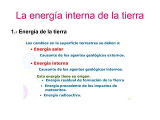 La energía interna de la tierra
1.- Energía de la tierra

 