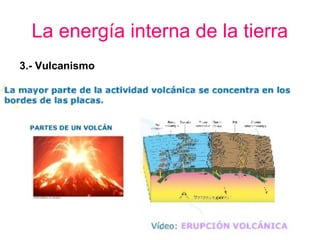 La energía interna de la tierra
3.- Vulcanismo

 