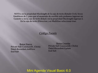Mini Agenda Visual Basic 6.0