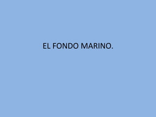 EL FONDO MARINO.
 