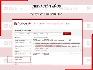 FILTRACIÓN AÑOS
Se reduce a un resultado
 