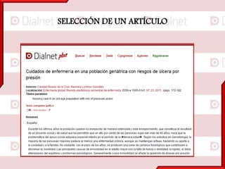 SELECCIÓN DE UN ARTÍCULO
 