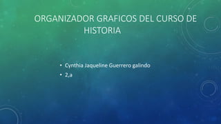 ORGANIZADOR GRAFICOS DEL CURSO DE
HISTORIA
• Cynthia Jaqueline Guerrero galindo
• 2,a
 