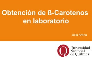 Obtención de ß-Carotenos
en laboratorio
Julia Arena
 