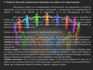 Modelos para el Desarrollo Organizacional | PPT