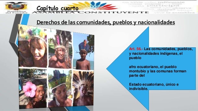 Capítulo cuarto -Derechos de las comunidades, pueblos y nacionalidades