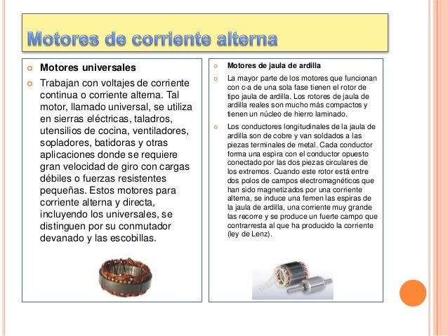 Cuadro comparativo de las características de los motores