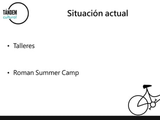 Situación actual 
• Talleres 
• Roman Summer Camp 
 