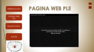 PRESENTACIÓN 
PAGINA WEB 
PLE 
ENLACE MAPA 
AUTOR 
 