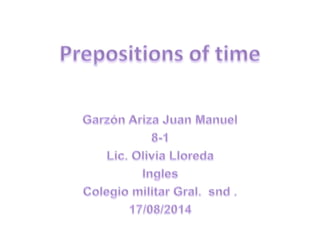 Prepositions of time