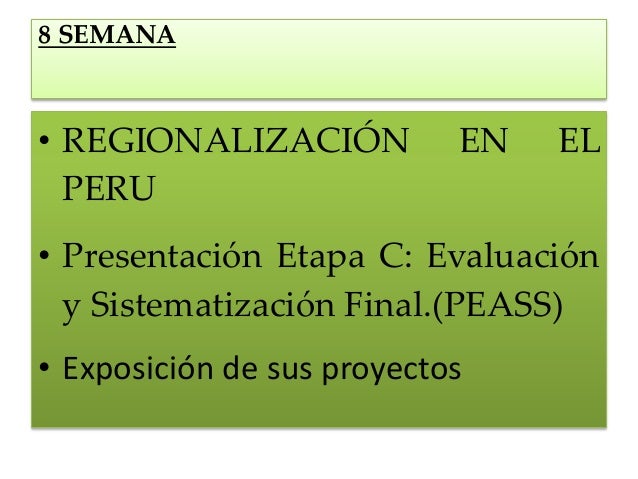 Proceso de regionalizacion en el peru ppt presentation
