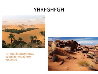 YHRFGHFGH
TOT I QUE SEMBLI MENTIDA,
AL DESERT FTAMBÉ HI HA
VEGETACIÓ.
 